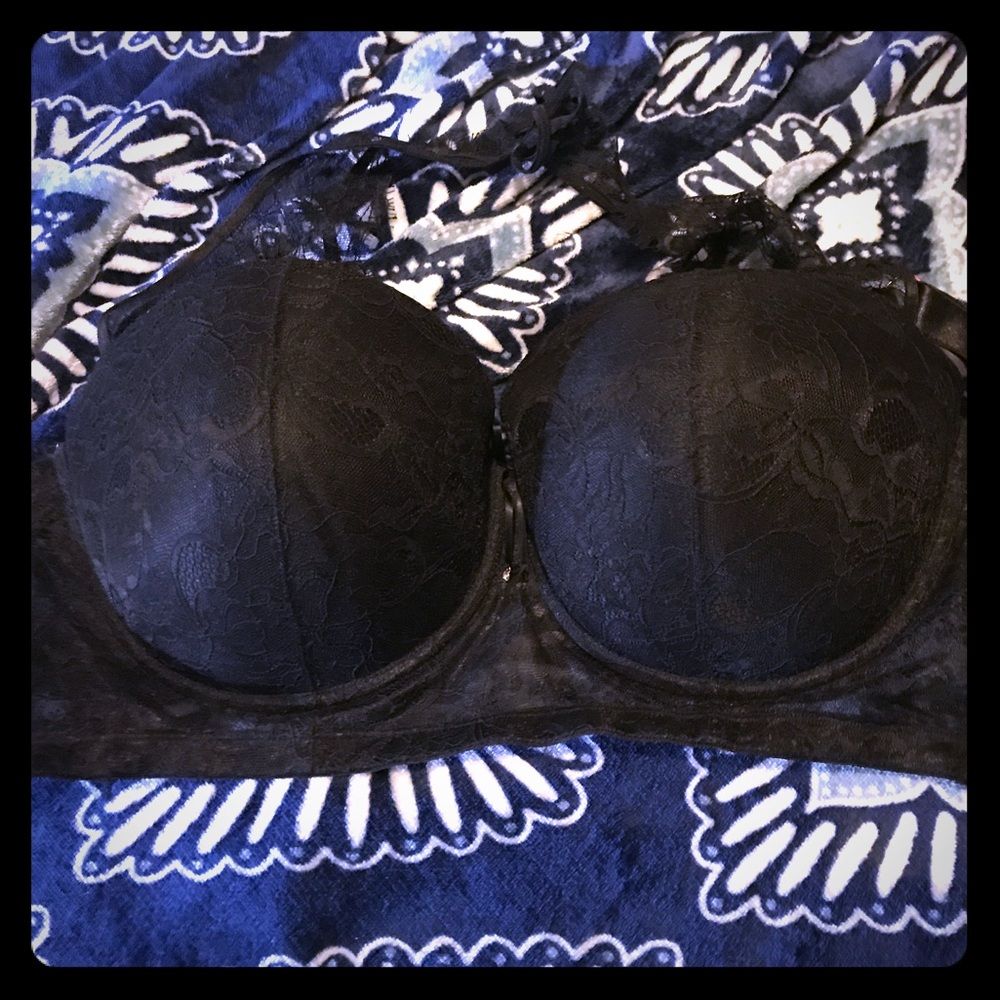 Beautiful bra with lace neck tie around